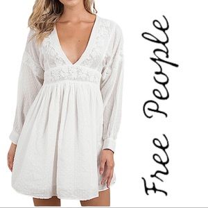 Free People boho lace & polka dot dress!